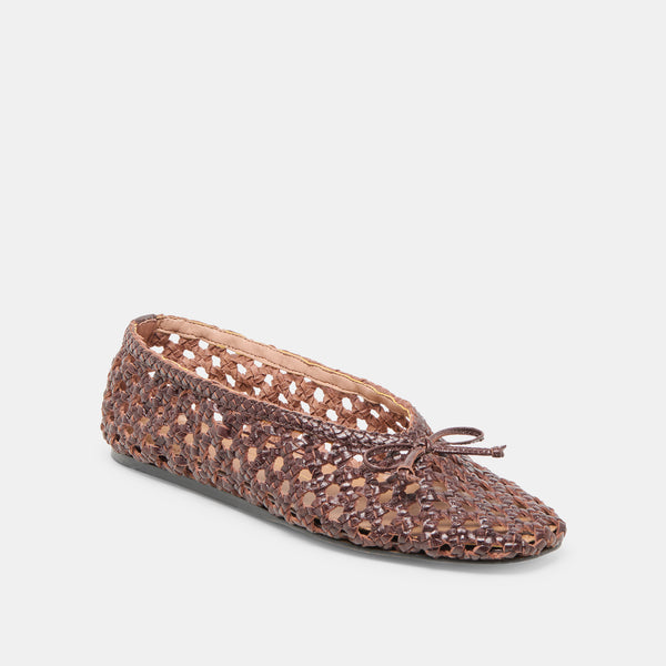 Dolce Vita Edda Ballet Flats Brown Woven Leather BROWN WOVEN LEATHER