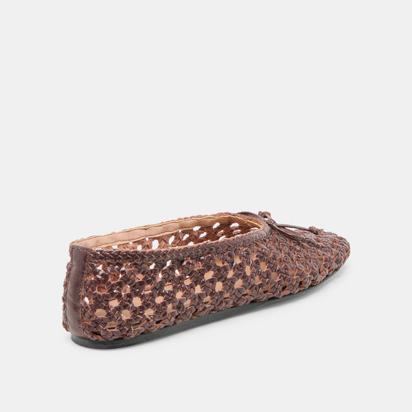Dolce Vita Edda Ballet Flats Brown Woven Leather BROWN WOVEN LEATHER