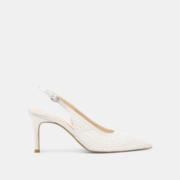 Dolce Vita Elasi Pearl Heels True White Satin TRUE WHITE SATIN