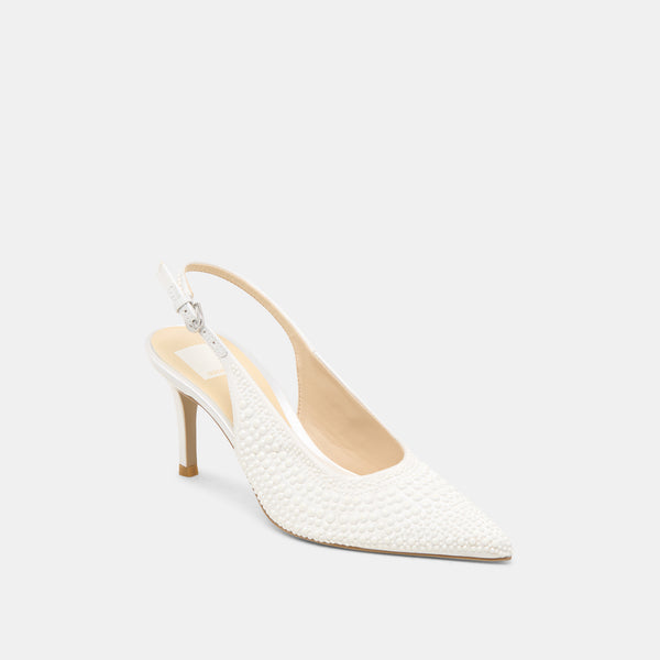 Dolce Vita Elasi Pearl Heels True White Satin TRUE WHITE SATIN