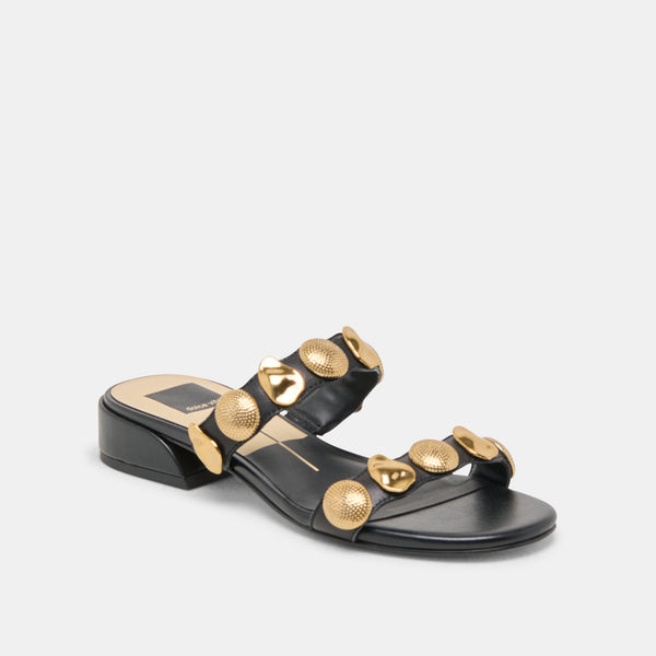 Dolce Vita Farrow Sandals Black Leather BLACK LEATHER
