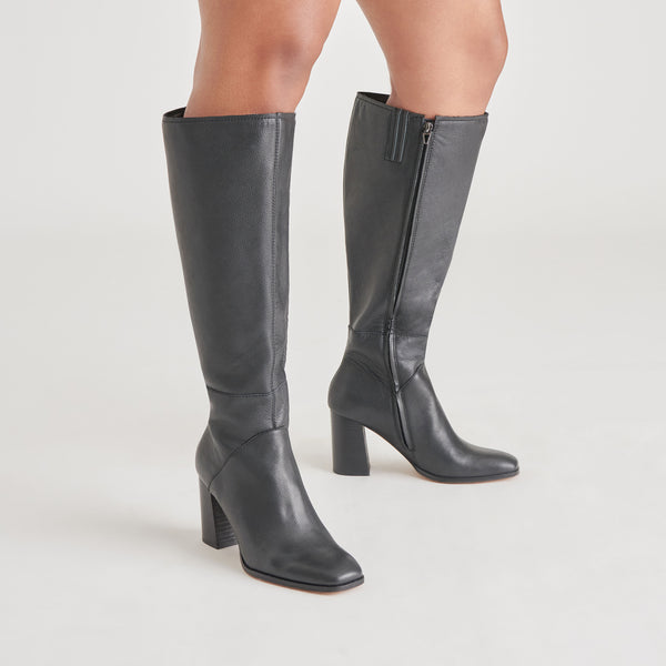 Dolce Vita Fynn Wide Calf Boots Onyx Leather ONYX LEATHER