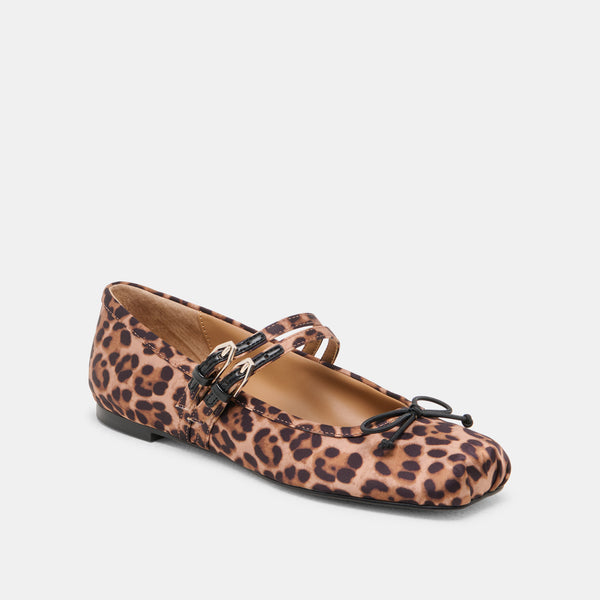 Dolce Vita Gibsen Ballet Flats Dk Leopard Satin DK LEOPARD SATIN
