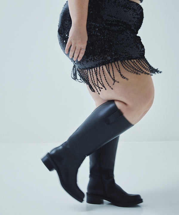 Dolce Vita Glory H2O Extra Wide Calf Boots Black Leather BLACK LEATHER