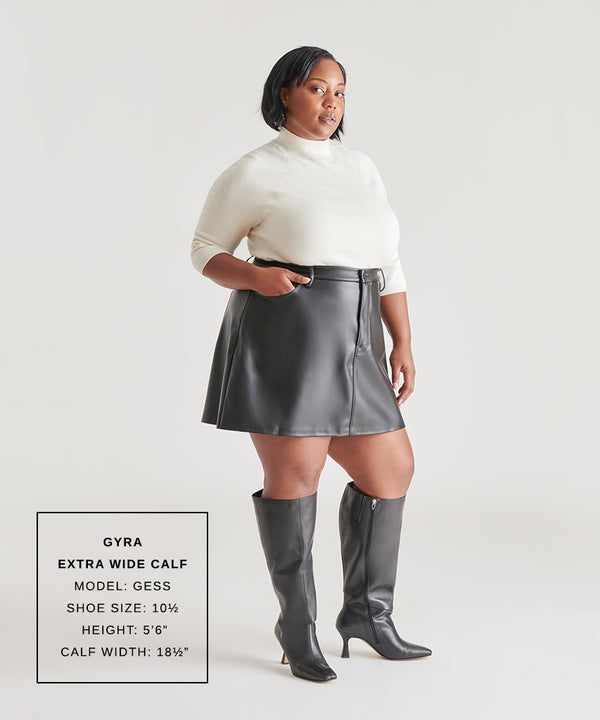 Dolce Vita Gyra Extra Wide Calf Boots Black Leather BLACK LEATHER