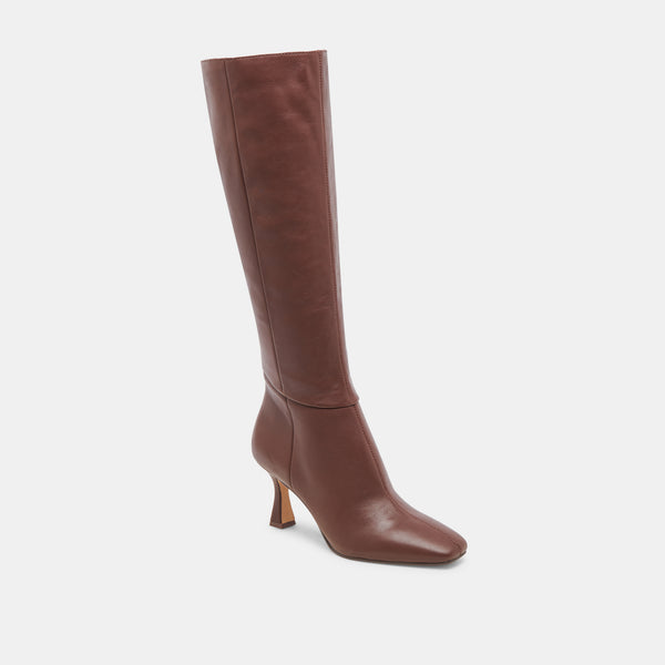 Dolce Vita Gyra Extra Wide Calf Boots Chocolate Leather CHOCOLATE LEATHER