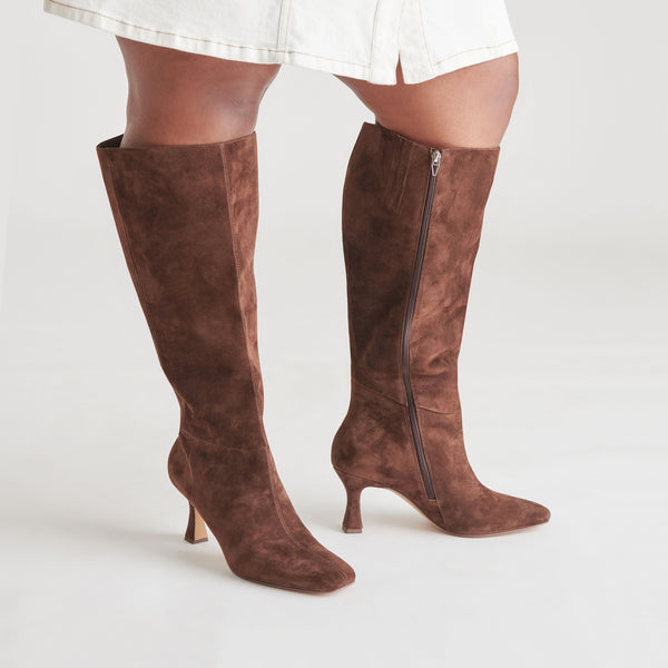 Dolce Vita Gyra Extra Wide Calf Boots Dk Brown Suede DK BROWN SUEDE