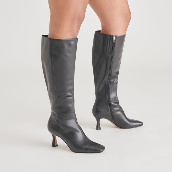 Dolce Vita Gyra Wide Calf Boots Black Leather BLACK LEATHER