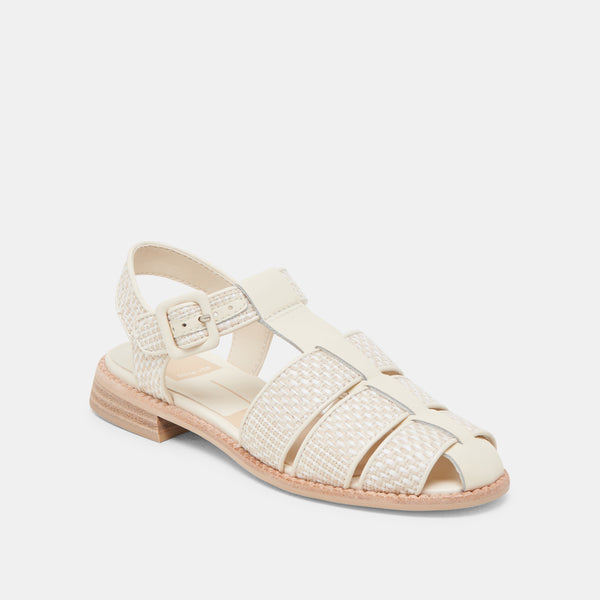 Dolce Vita Holis Sandals White Multi Raffia WHITE MULTI RAFFIA