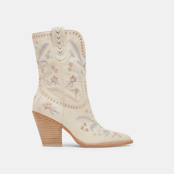 Dolce Vita Jessey Floral Boots Creme Nubuck CREME NUBUCK