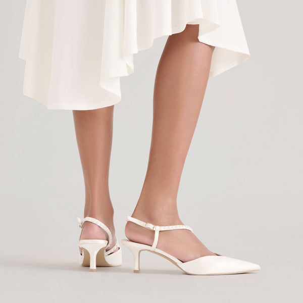 Dolce Vita Kamra Pearl Mid Heels True White Satin TRUE WHITE SATIN