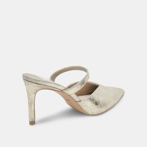 Dolce Vita Kanika Wide Heels Platinum Distressed Leather PLATINUM DISTRESSED LEATHER