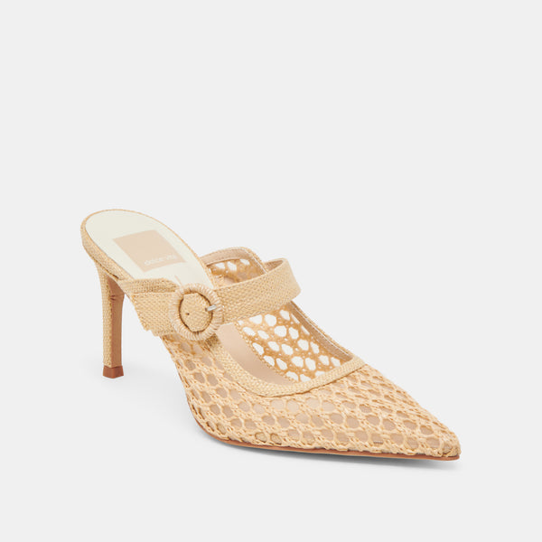 Dolce Vita Keekee Heels Lt Natural Woven Raffia LT NATURAL WOVEN RAFFIA