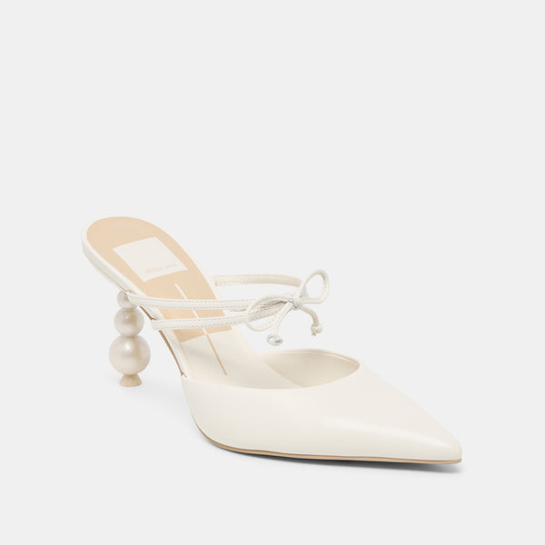 Dolce Vita Klaire Pearl Heels True White Leather TRUE WHITE LEATHER