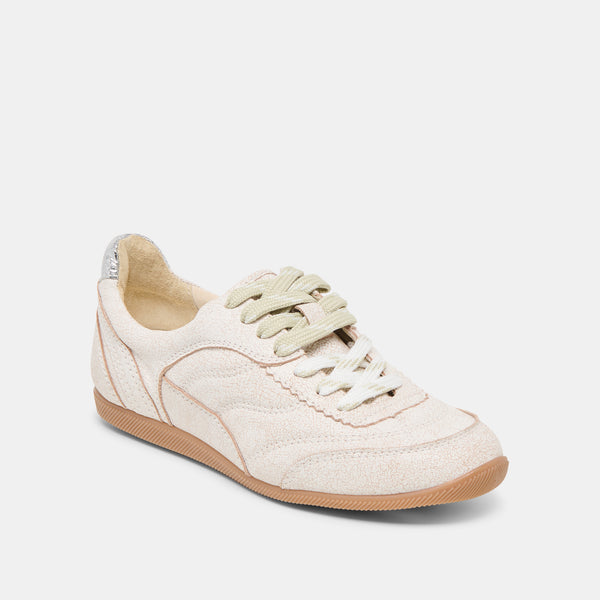 Dolce Vita Laini Sneakers Off White Crackled Leather OFF WHITE CRACKLED LEATHER