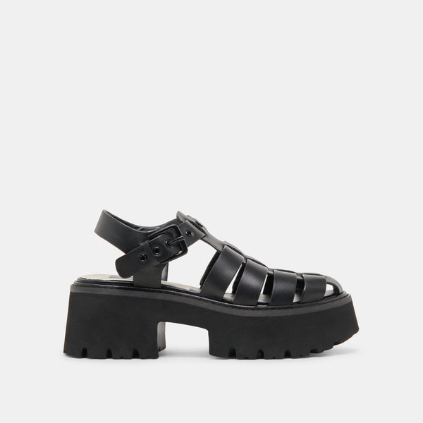 dolce vita Lasly Tonal Sandals Black Leather BLACK LEATHER