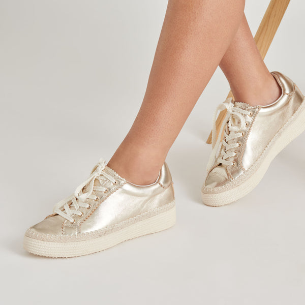 Dolce Vita Lennix Sneakers Light Gold Metallic Leather LIGHT GOLD METALLIC LEATHER