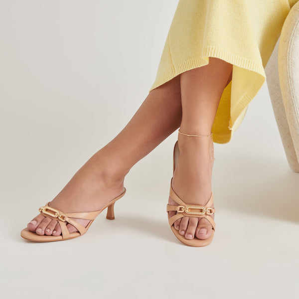 Dolce Vita Lerah Heels Cafe Embossed Leather CAFE EMBOSSED LEATHER