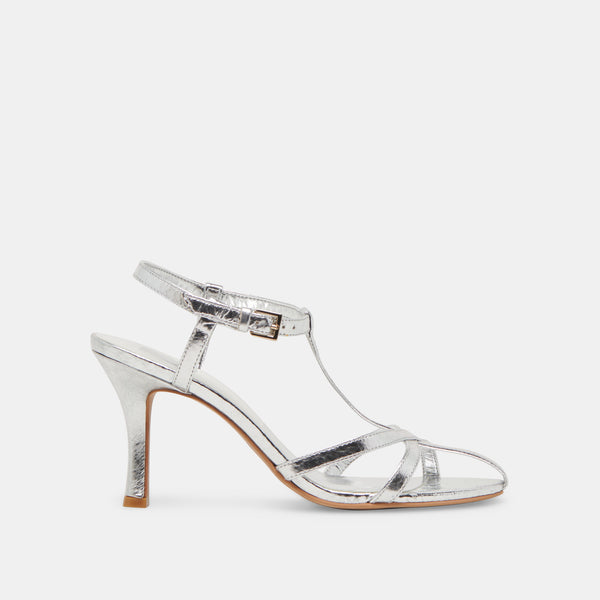 dolce vita Liane Heels Silver Distressed Leather SILVER DISTRESSED LEATHER