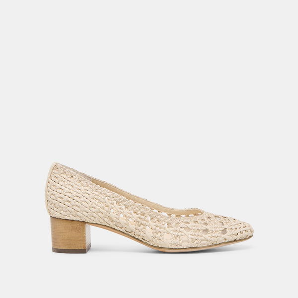 Dolce Vita Lula Heels Ivory Multi Woven Raffia IVORY MULTI WOVEN RAFFIA