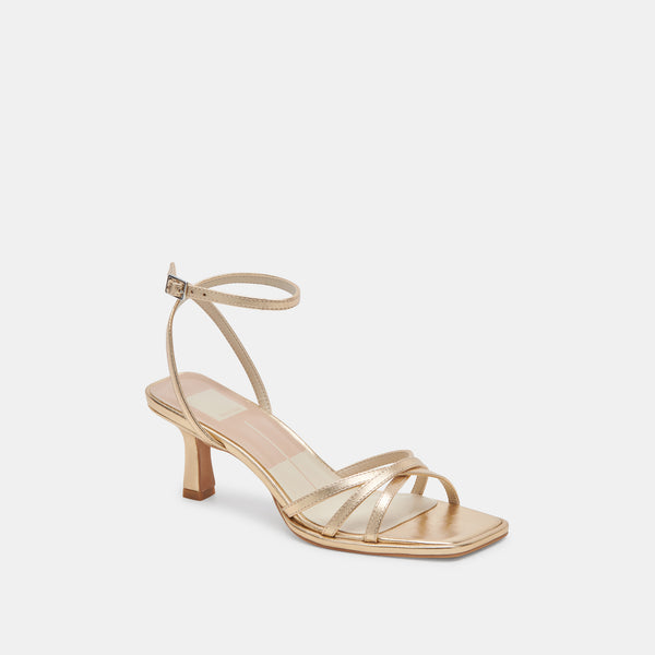 Dolce Vita Manji Heels Light Gold Metallic Leather LIGHT GOLD METALLIC LEATHER