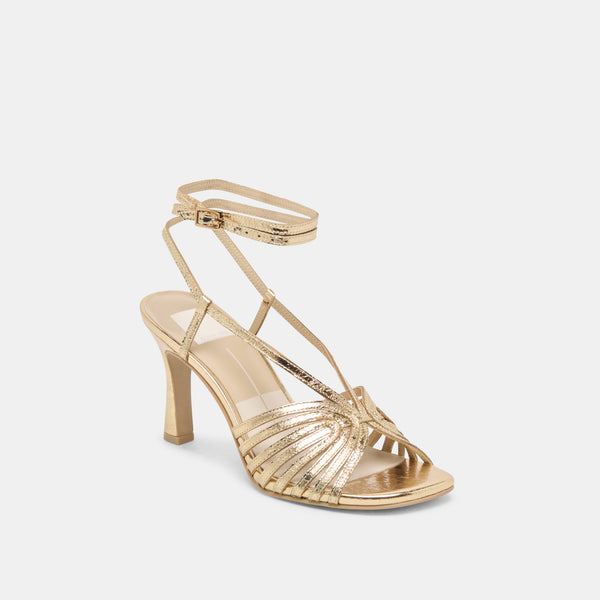 Dolce Vita Nivana Heels Gold Distressed Leather GOLD DISTRESSED LEATHER