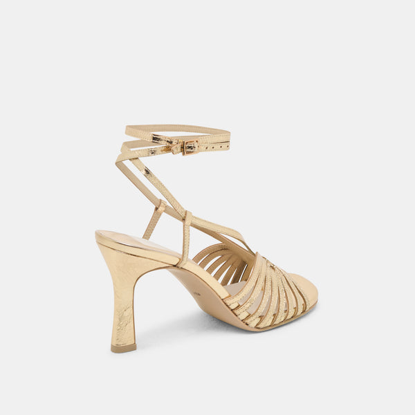 Dolce Vita Nivana Heels Gold Distressed Leather GOLD DISTRESSED LEATHER