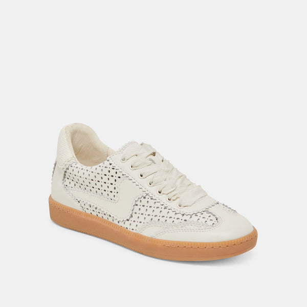 Dolce Vita Notice Eyelet Perf Sneakers White Leather WHITE LEATHER