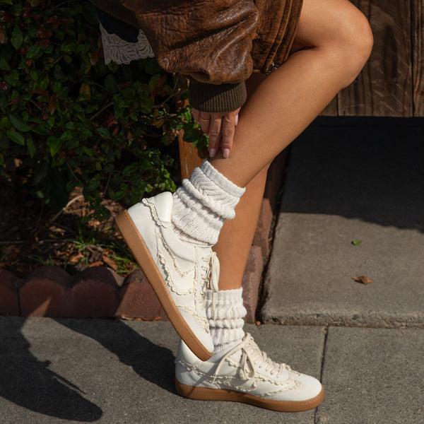 Dolce Vita Notice Lace Sneakers Ivory Suede IVORY SUEDE