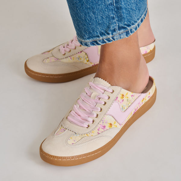 Dolce Vita Notice Slide Sneakers Purple Floral Leather PURPLE FLORAL LEATHER