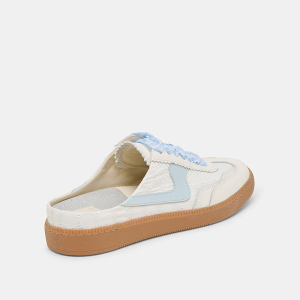 Dolce Vita Notice Slide Sneakers White Blue Eyelet WHITE BLUE EYELET