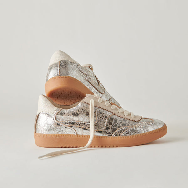 Dolce Vita Notice Sneakers Silver Distressed Leather SILVER DISTRESSED LEATHER