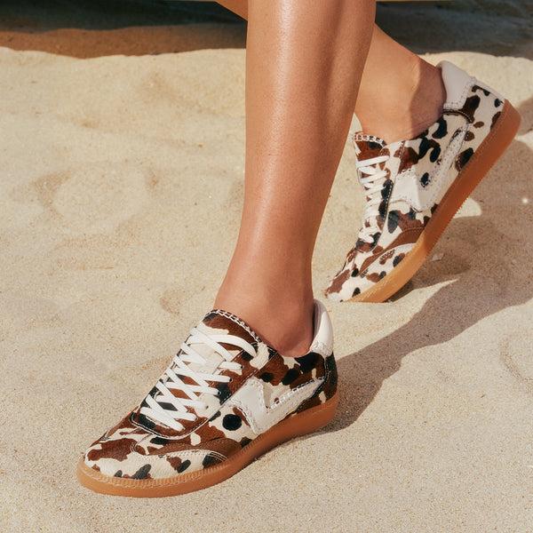 Dolce Vita Notice Stitch Sneakers Cocoa Taurus Calf Hair COCOA TAURUS CALF HAIR