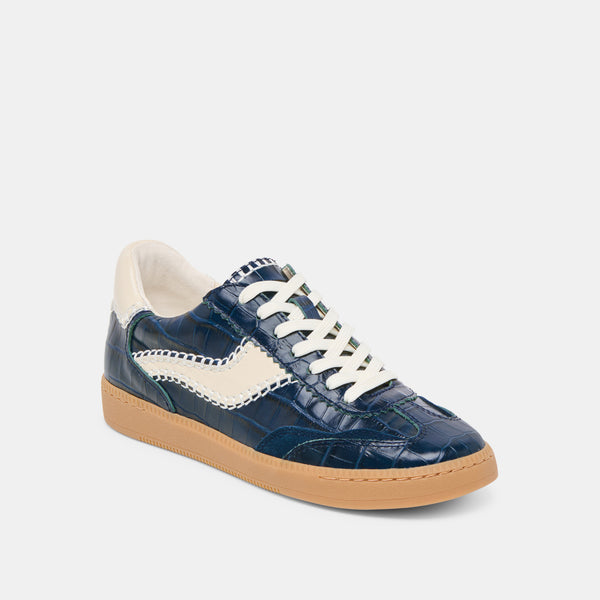 Dolce Vita Notice Stitch Sneakers Ink Croco Embossed Leather INK CROCO EMBOSSED LEATHER