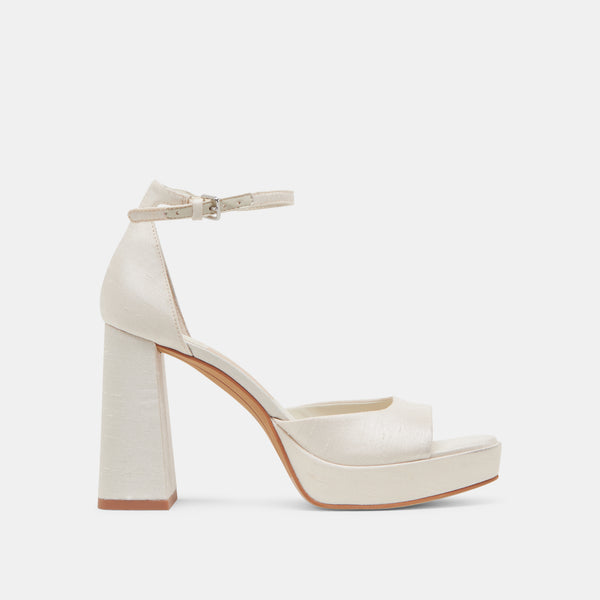 Dolce Vita Pandro Wide Heels White Satin WHITE SATIN