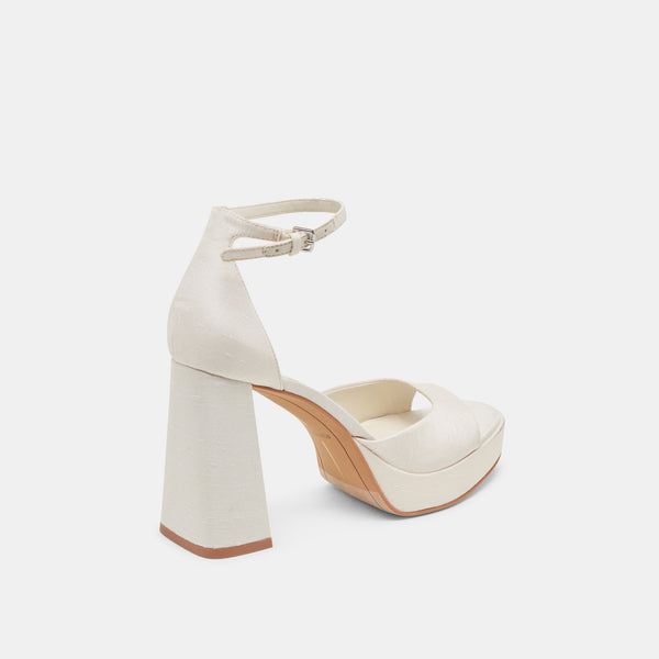 Dolce Vita Pandro Wide Heels White Satin WHITE SATIN