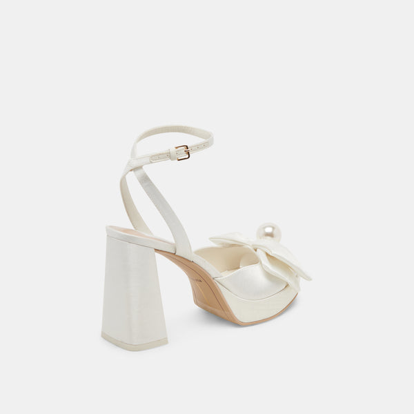 Dolce Vita Patton Wide Heels Ivory Satin IVORY SATIN