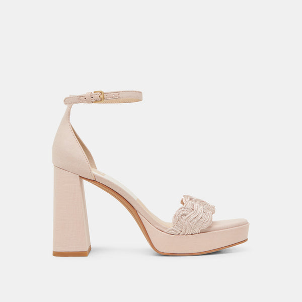 Dolce Vita Peltin Heels Light Pink Woven Raffia LIGHT PINK WOVEN RAFFIA