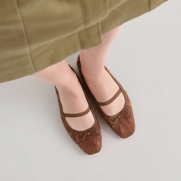 Dolce Vita Raeven Ballet Flats Mid Brown Tulle MID BROWN TULLE