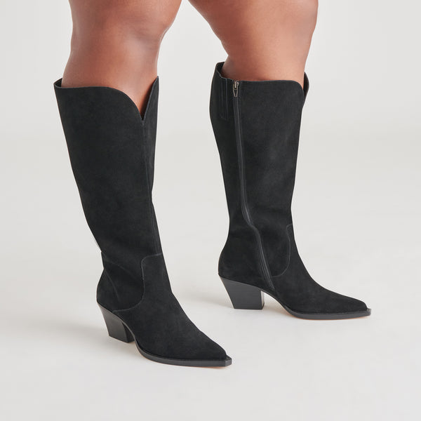 Dolce Vita Raj Extra Wide Calf Boots Onyx Suede ONYX SUEDE