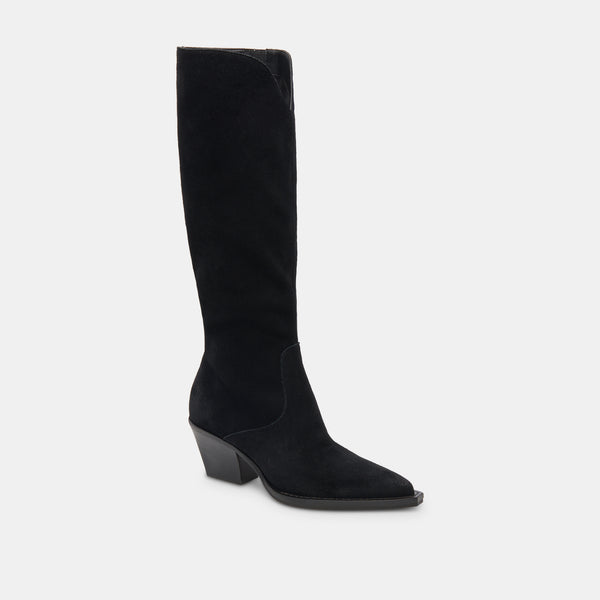 Dolce Vita Raj Extra Wide Calf Boots Onyx Suede ONYX SUEDE