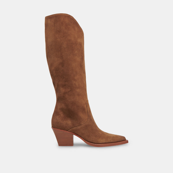 Dolce Vita Raj Wide Calf Boots Brown Suede BROWN SUEDE