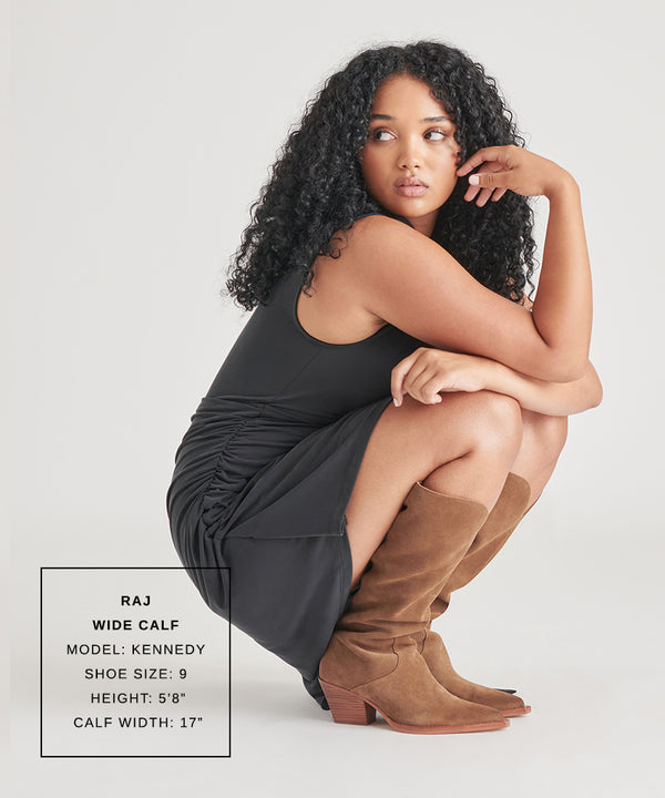 Dolce Vita Raj Wide Calf Boots Brown Suede BROWN SUEDE