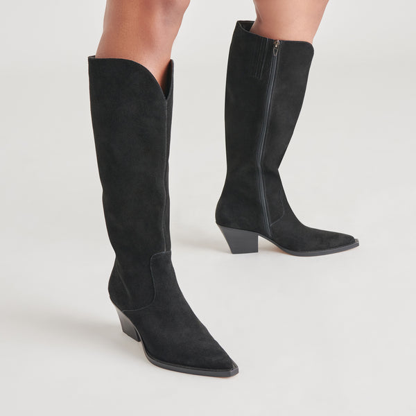 Dolce Vita Raj Wide Calf Boots Onyx Suede ONYX SUEDE