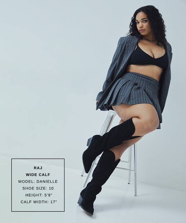 Dolce Vita Raj Wide Calf Boots Onyx Suede ONYX SUEDE