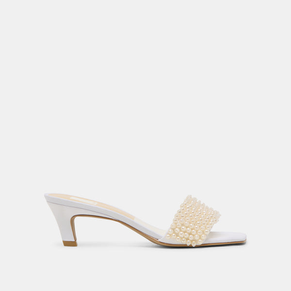 Dolce Vita Rexa Pearl Heels Off White Satin OFF WHITE SATIN