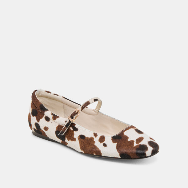 Dolce Vita Reyes Ballet Flats Cocoa Taurus Calf Hair COCOA TAURUS CALF HAIR