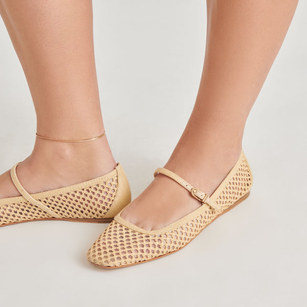 Dolce Vita Reyes Ballet Flats Lt Natural Woven Raffia LT NATURAL WOVEN RAFFIA