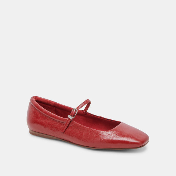 Dolce Vita Reyes Ballet Flats Red Crinkle Patent RED CRINKLE PATENT