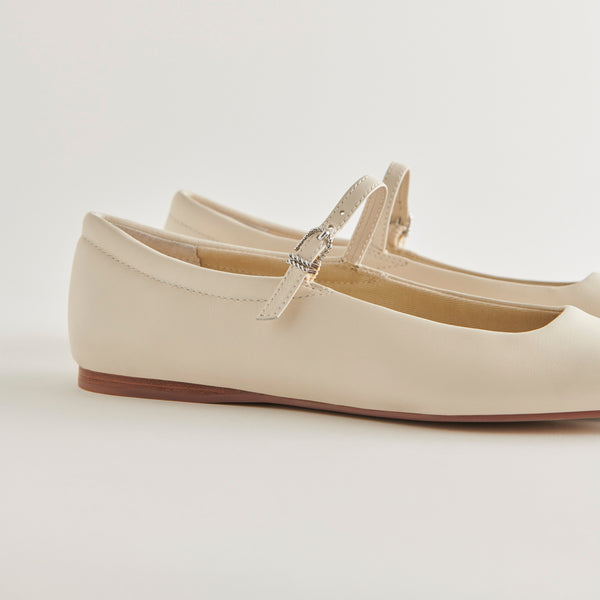 Dolce Vita Reyes Wide Ballet Flats Ivory Leather IVORY LEATHER